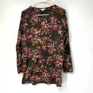 J. Jill Multicolor Floral Long Sleeve Top women’s medium